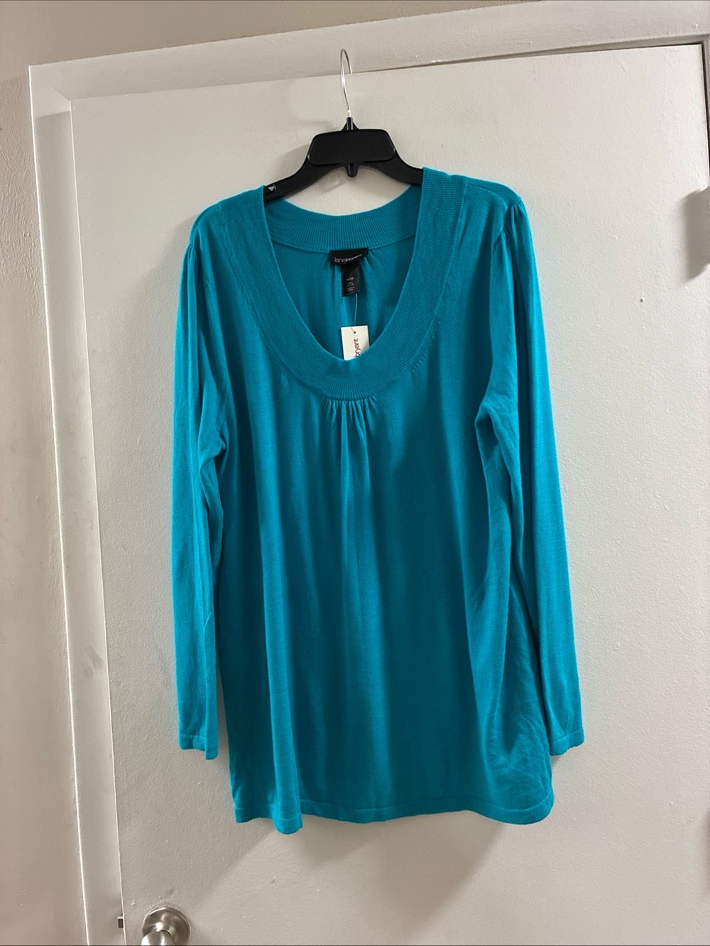 NWT Lane Bryant Teal Scoop Neck Long-Sleeve Top Sz 18/20